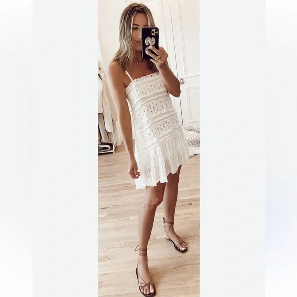 Free People Dresses Free People One Shailee Slip Gauze Lace